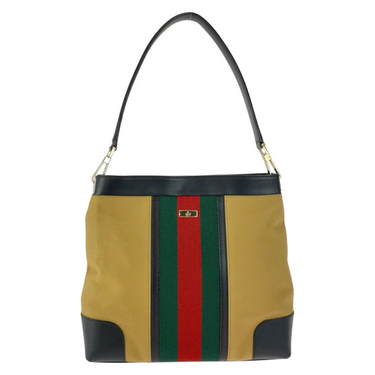 20522
GUCCI グッチ シェリーライン ベージュ ブラウン ゴールド金具 キャンバス / レザー 001 4231 ショルダーバッグ レディース A44