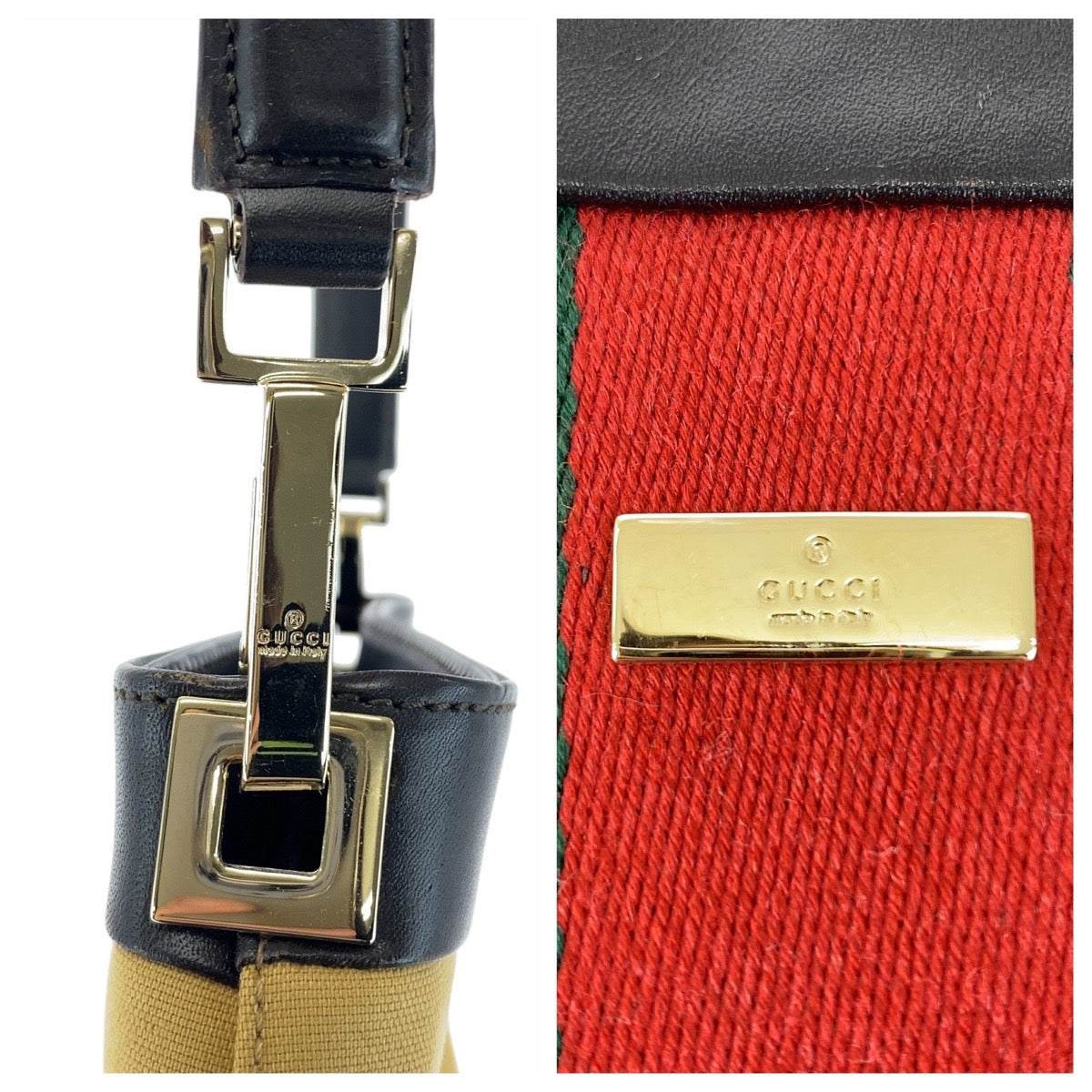 20522
GUCCI Sherry Line Beige Brown Gold Hardware Canvas / Leather 001 4231 Shoulder Bag Ladies A44