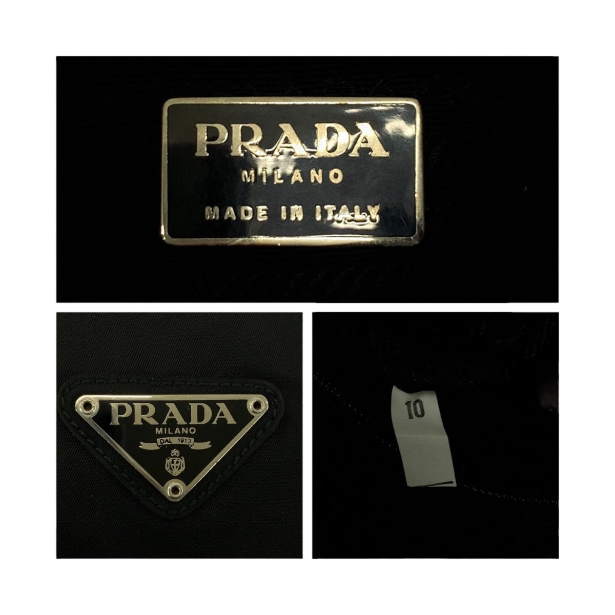 20524
PRADA プラダ テスート 三角ロゴプレート ブラック 黒 シルバー金具 ナイロン リュック バックパック レディース ABP44