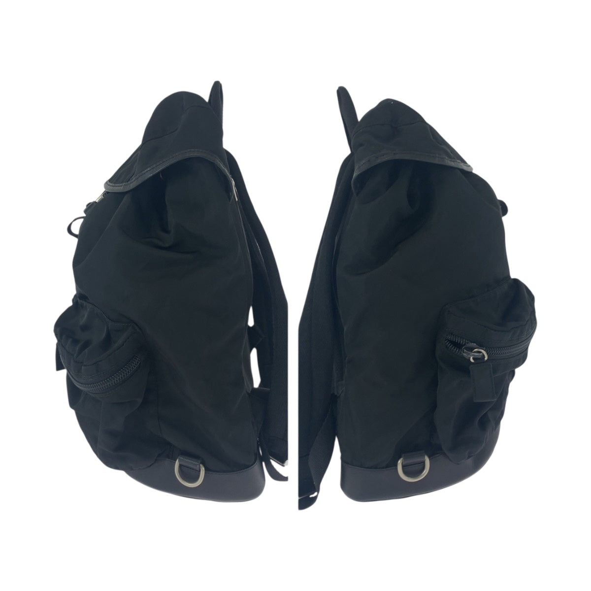 20524
PRADA プラダ テスート 三角ロゴプレート ブラック 黒 シルバー金具 ナイロン リュック バックパック レディース ABP44