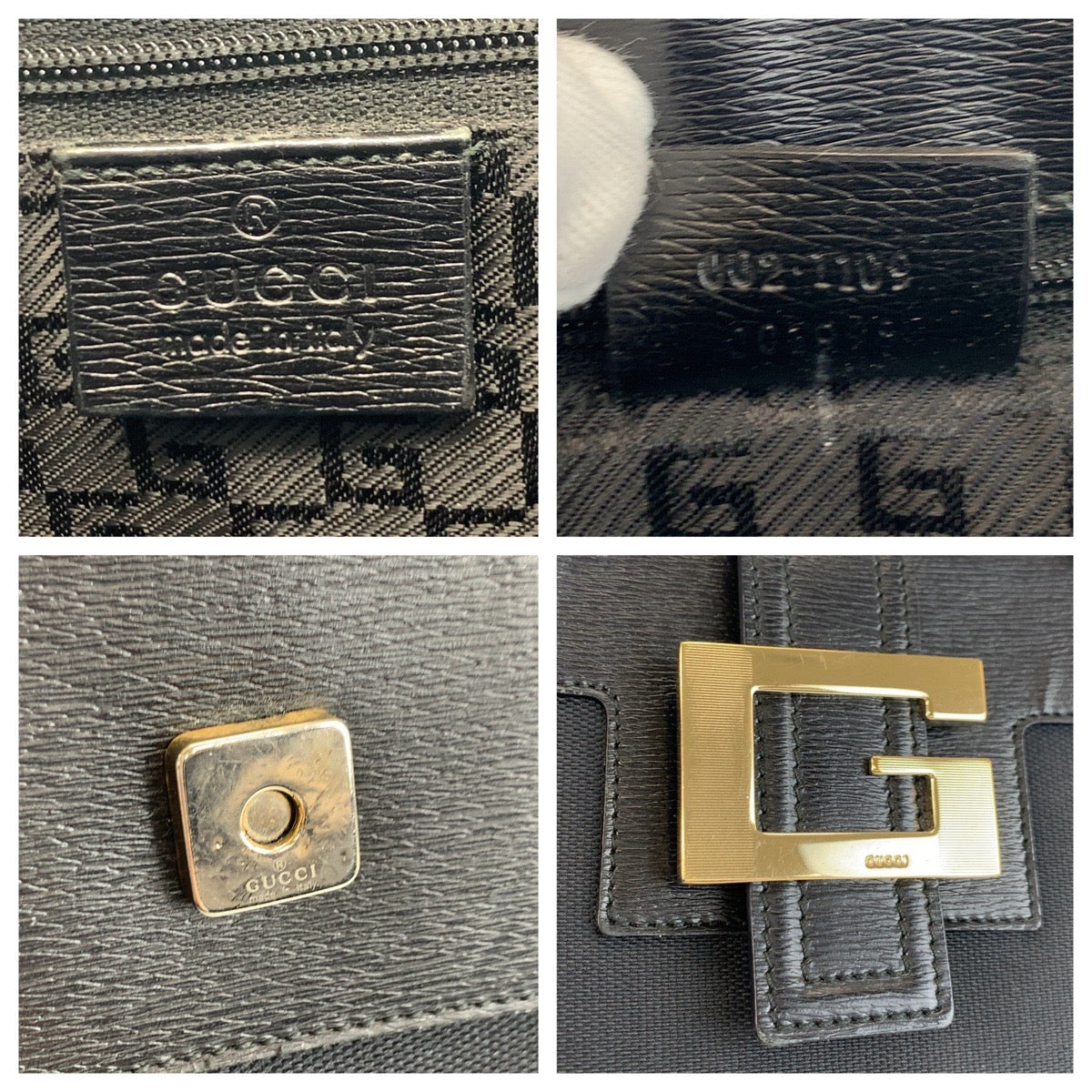 20532
GUCCI グッチ Gロゴ ブラック 黒 ゴールド金具 キャンバス / レザー 002 1109 トートバッグ ショルダーバッグ レディース ABP28