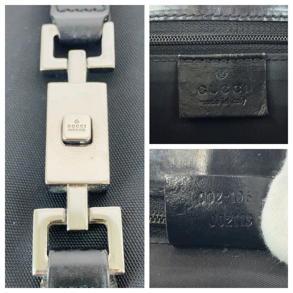 20533
GUCCI グッチ ジャッキー ブラック 黒 シルバー金具 キャンバス / レザー 002−1067 トートバッグ ショルダーバッグ レディース AB28