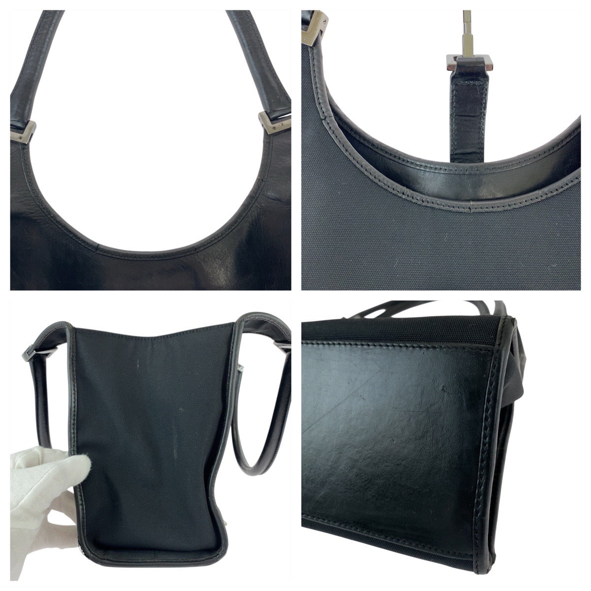20533
GUCCI グッチ ジャッキー ブラック 黒 シルバー金具 キャンバス / レザー 002−1067 トートバッグ ショルダーバッグ レディース AB28