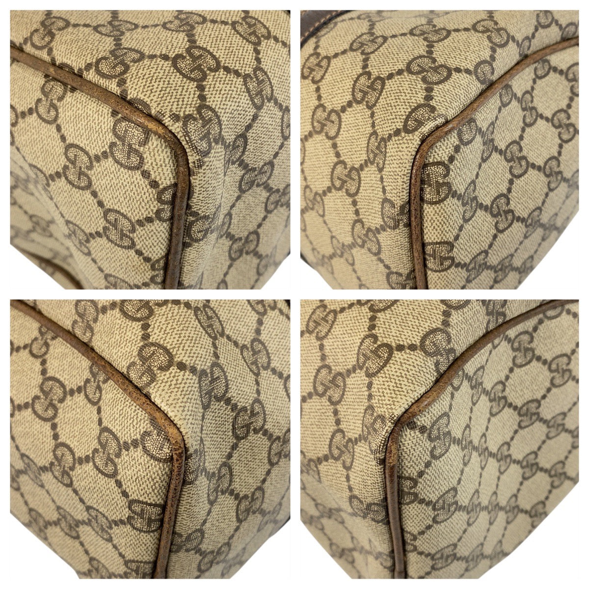 20535
GUCCI Vintage Sherry Line Beige Brown Gold Hardware GG Supreme Canvas / Leather 010 378 Handbag Boston Bag Ladies AB32