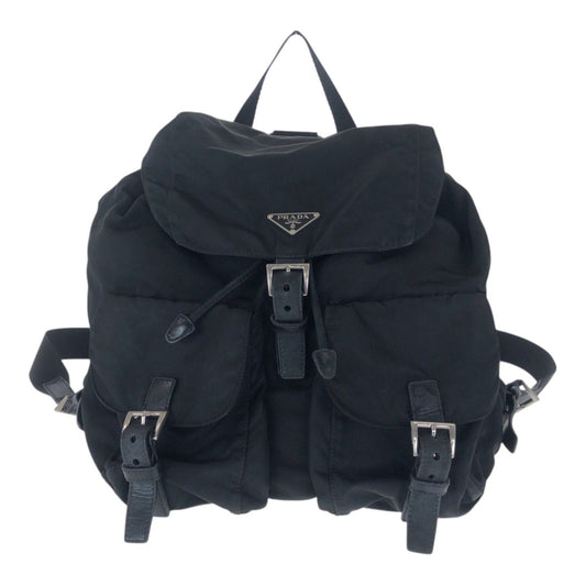 20536
PRADA プラダ テスート 三角ロゴプレート ブラック 黒 シルバー金具 ナイロン / レザー リュック・デイパック バックパック レディース AB34