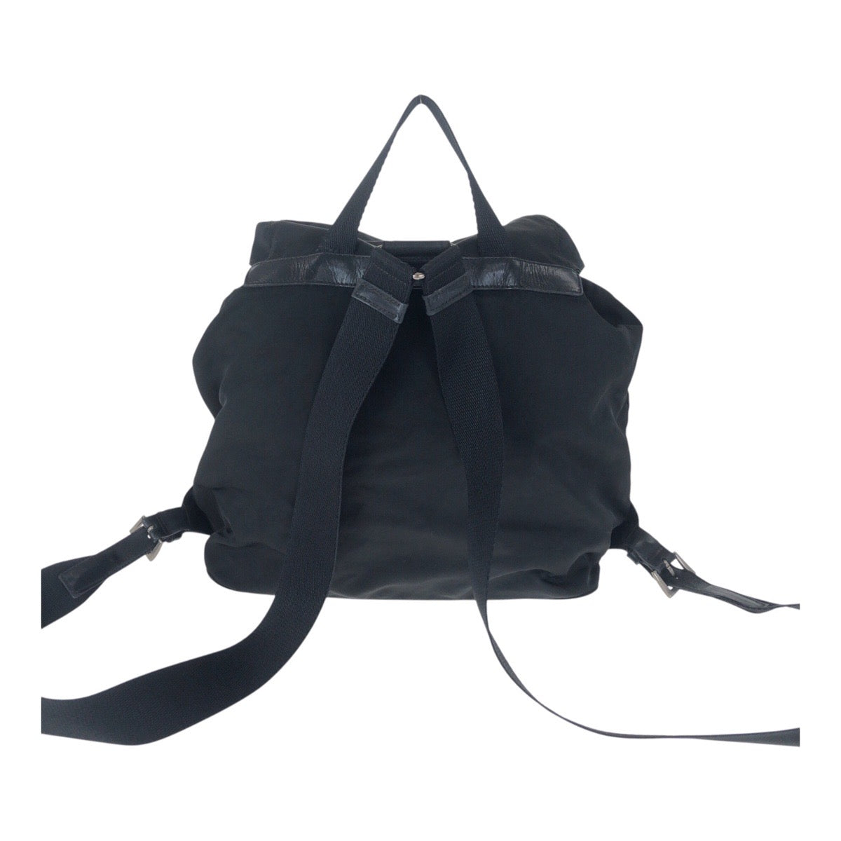 20536
PRADA プラダ テスート 三角ロゴプレート ブラック 黒 シルバー金具 ナイロン / レザー リュック・デイパック バックパック レディース AB34