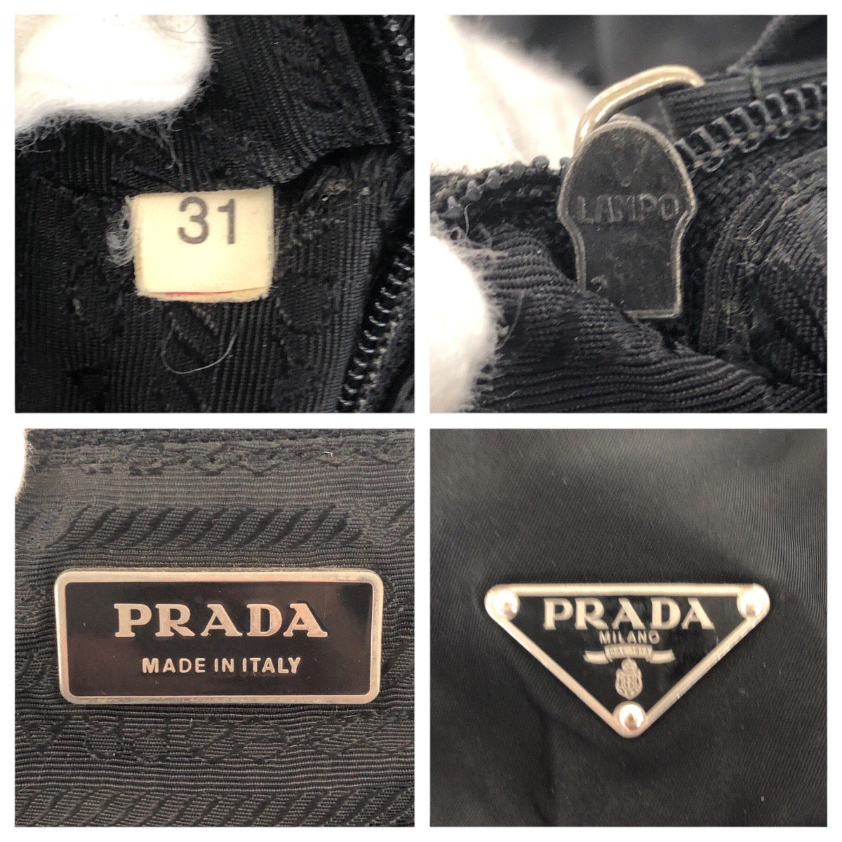 20536
PRADA プラダ テスート 三角ロゴプレート ブラック 黒 シルバー金具 ナイロン / レザー リュック・デイパック バックパック レディース AB34