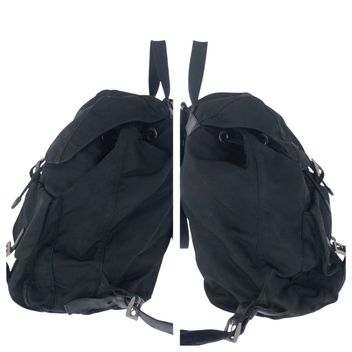 20536
PRADA プラダ テスート 三角ロゴプレート ブラック 黒 シルバー金具 ナイロン / レザー リュック・デイパック バックパック レディース AB34