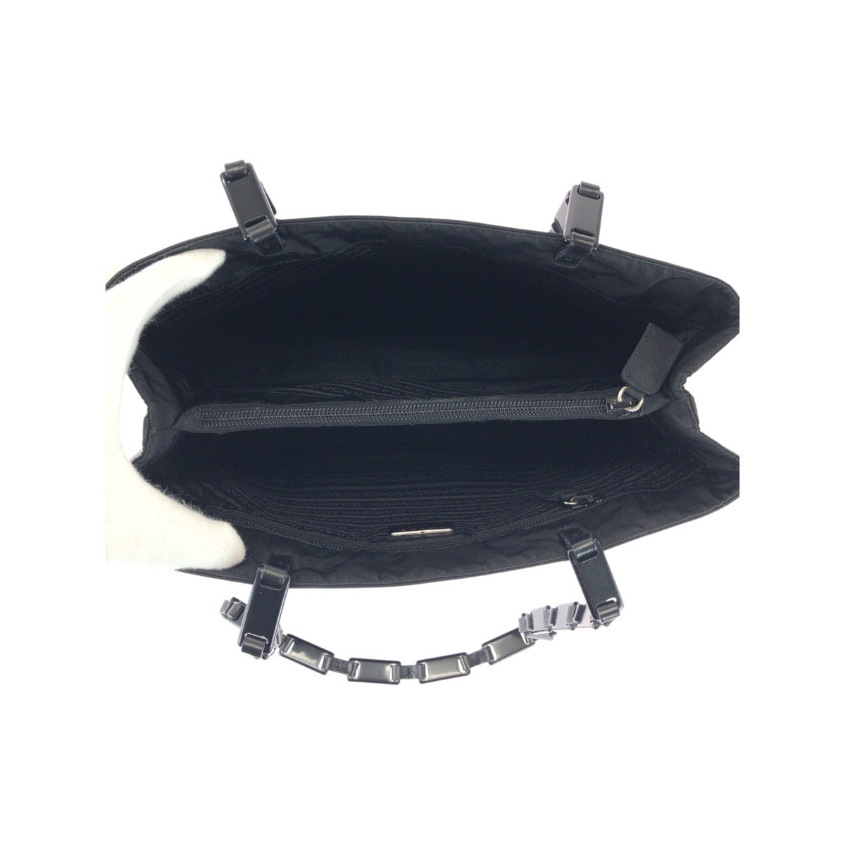 20537
PRADA プラダ テスート 三角ロゴプレート ブラック 黒 シルバー金具 ナイロン / プラスチック トートバッグ ショルダーバッグ レディース ABP30