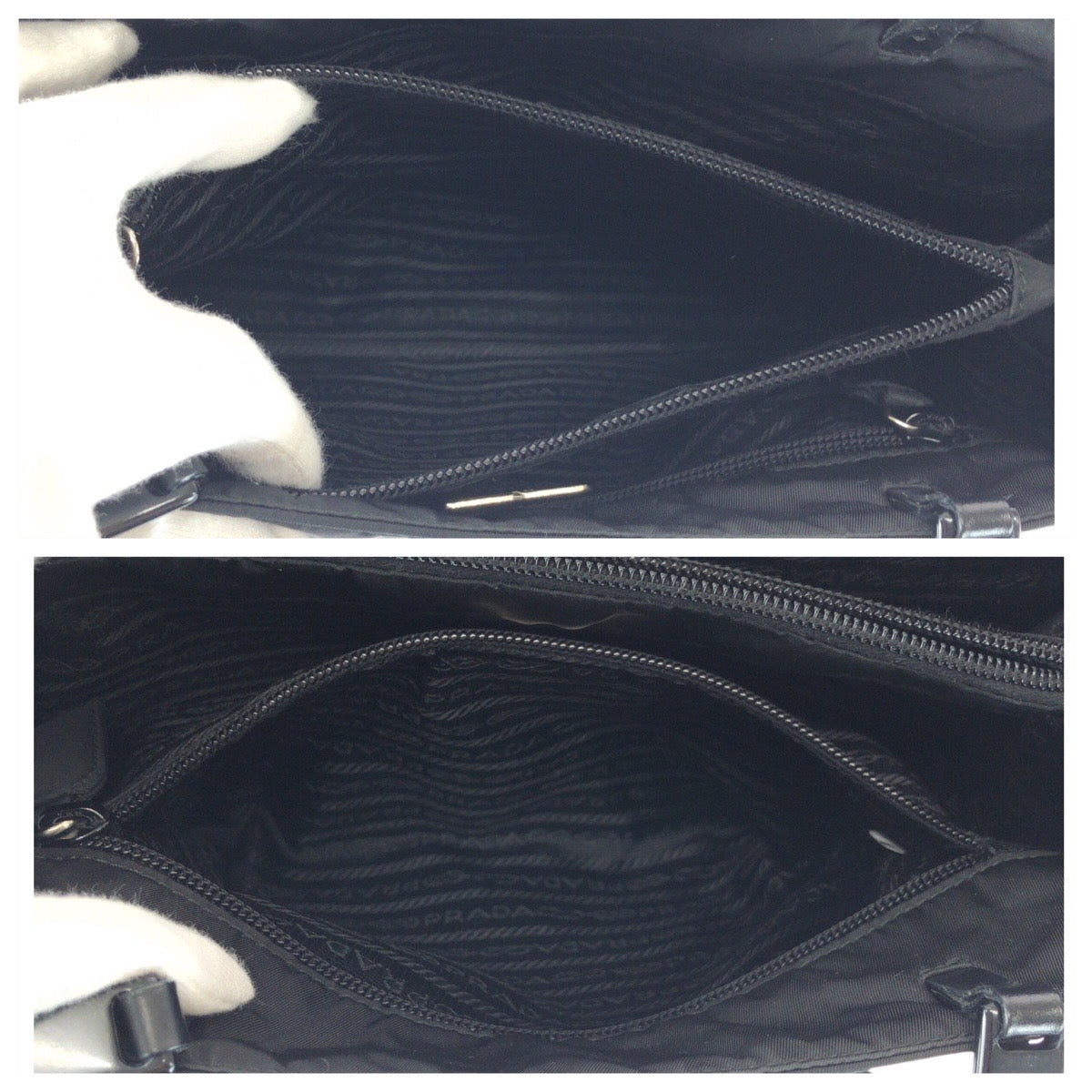 20537
PRADA プラダ テスート 三角ロゴプレート ブラック 黒 シルバー金具 ナイロン / プラスチック トートバッグ ショルダーバッグ レディース ABP30