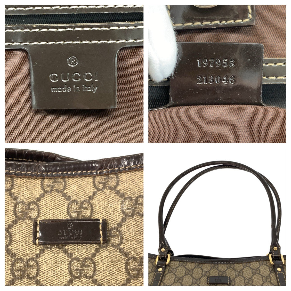 20538
GUCCI グッチ ベージュ ブラウン ゴールド金具 GGスプリームキャンバス 197953 トートバッグ ショルダーバッグ レディース AB18
