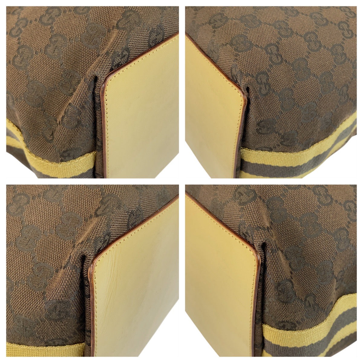 20539
GUCCI Sherry Line Brown Yellow GG Canvas 31242 Tote Bag Ladies ABP35