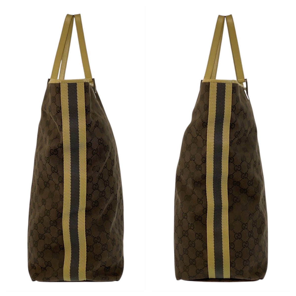 20539
GUCCI Sherry Line Brown Yellow GG Canvas 31242 Tote Bag Ladies ABP35