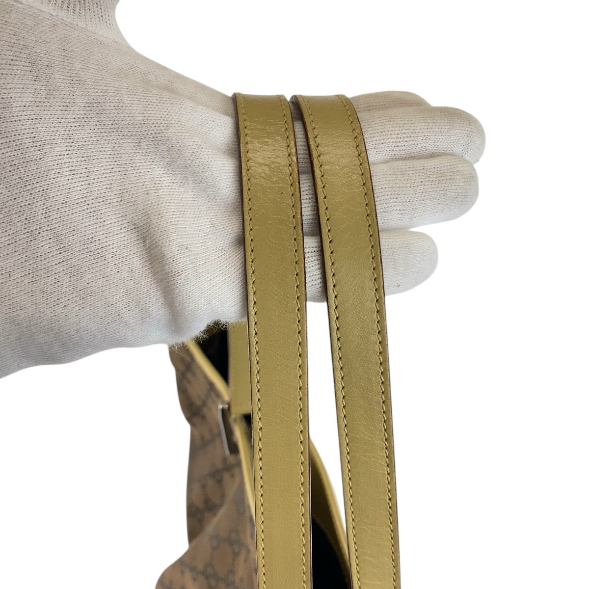 20539
GUCCI Sherry Line Brown Yellow GG Canvas 31242 Tote Bag Ladies ABP35