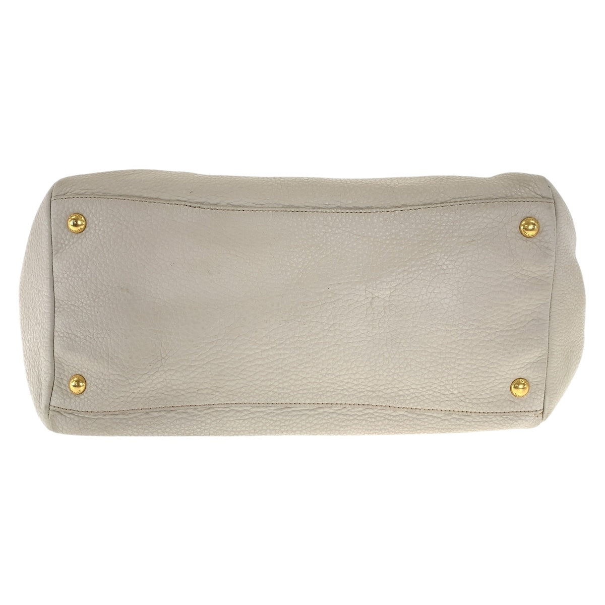 20740
PRADA プラダ ヴィテッロ オフホワイト アイボリー ゴールド金具 レザー トートバッグ ハンドバッグ レディース AB45