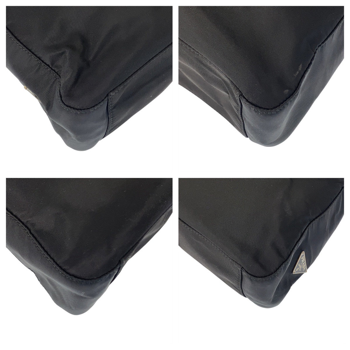 20541
PRADA プラダ テスート 三角ロゴプレート ブラック 黒 シルバー金具 ナイロン ホーボー ショルダーバッグ ハンドバッグ レディース AB28