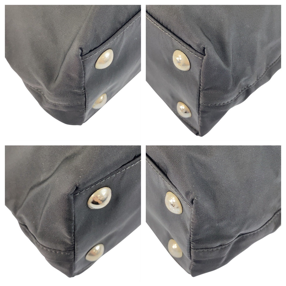 20542
PRADA プラダ テスート ロゴ ブラック 黒 シルバー金具 ナイロン トートバッグ ハンドバッグ レディース AB32