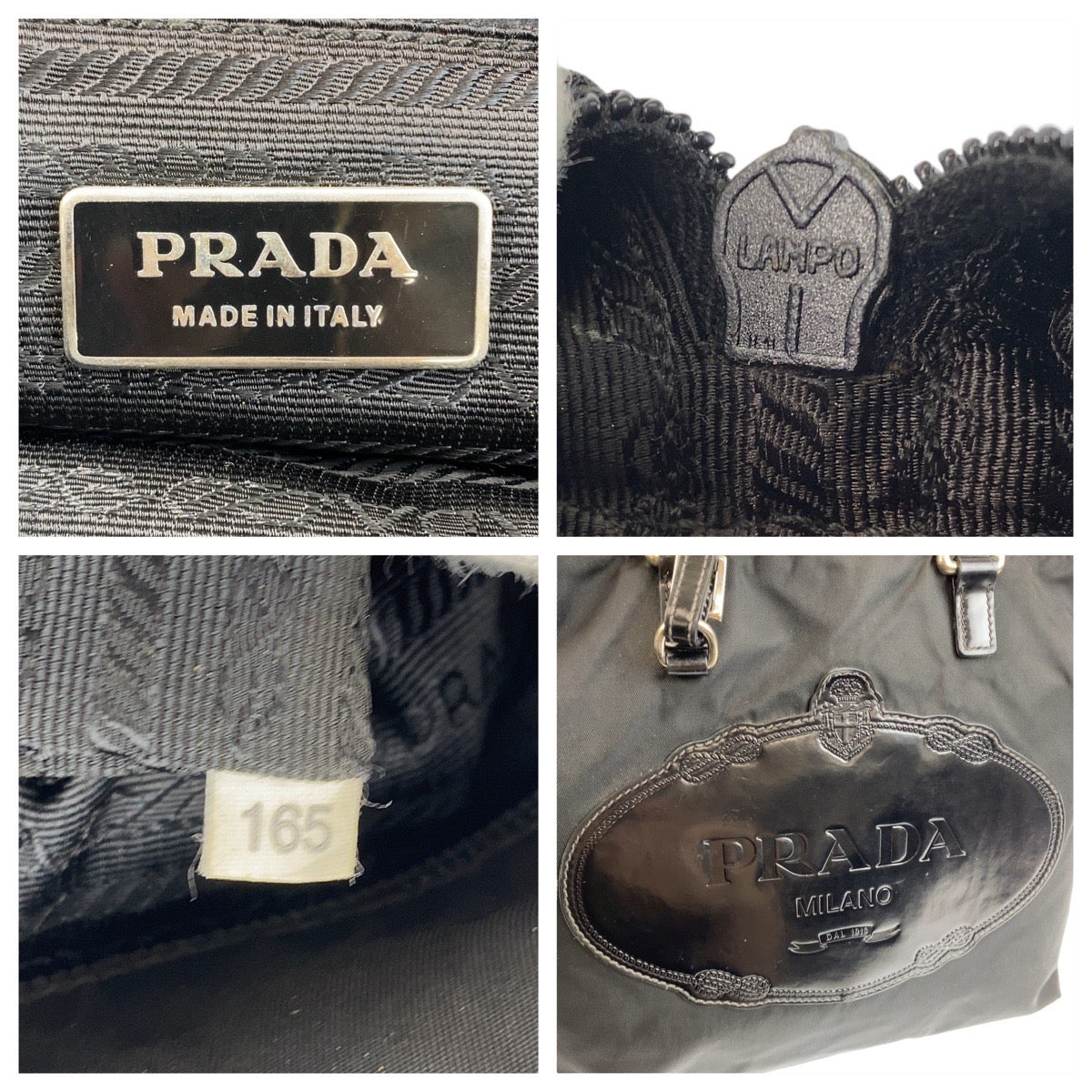 20542
PRADA プラダ テスート ロゴ ブラック 黒 シルバー金具 ナイロン トートバッグ ハンドバッグ レディース AB32