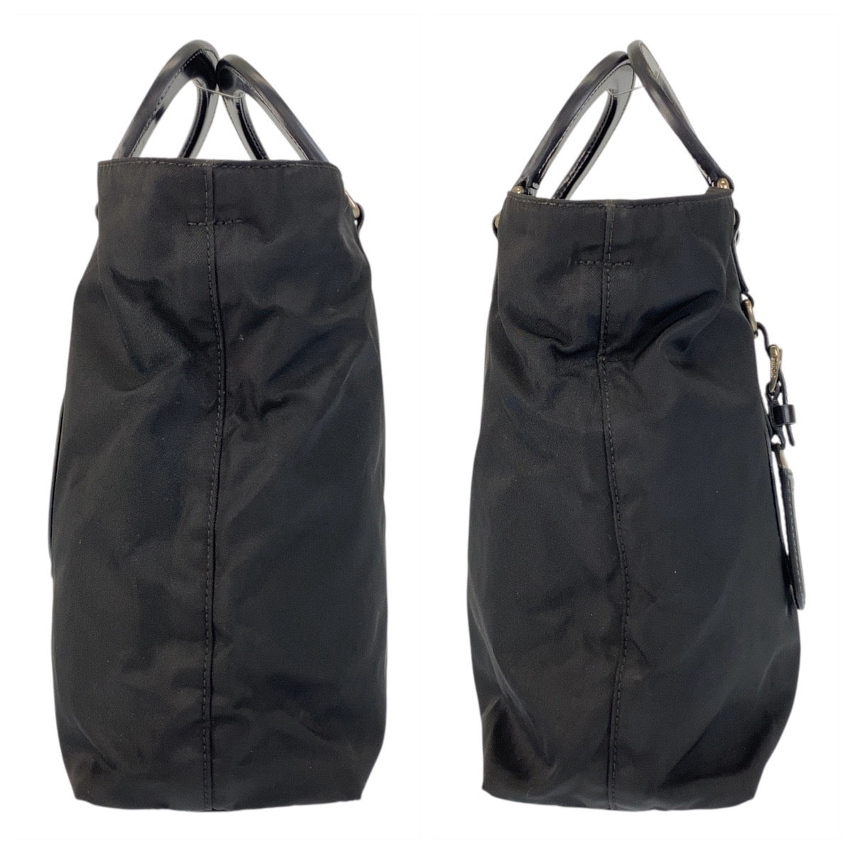 20542
PRADA プラダ テスート ロゴ ブラック 黒 シルバー金具 ナイロン トートバッグ ハンドバッグ レディース AB32