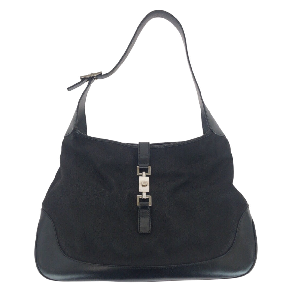 20543
GUCCI グッチ ジャッキー ブラック 黒 シルバー金具 GGキャンバス 001 3346 ショルダーバッグ 肩掛け ハンドバッグ レディース AB28