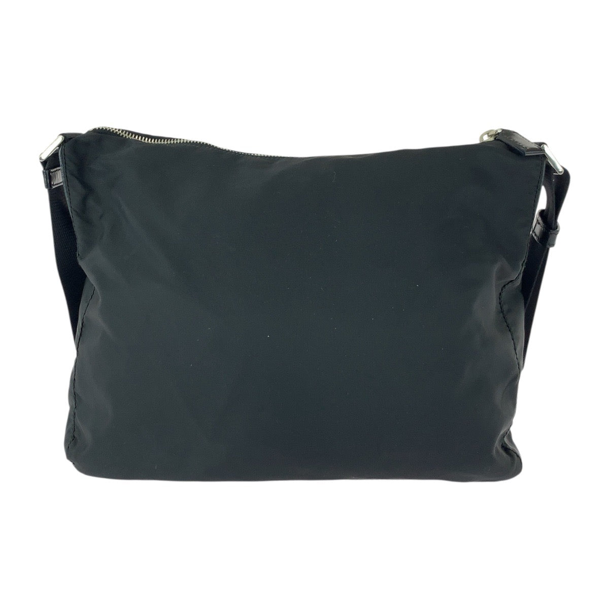 20544
PRADA プラダ テスート 三角ロゴプレート ブラック 黒 シルバー金具 ナイロン / レザー ショルダーバッグ ポシェット レディース ABP42