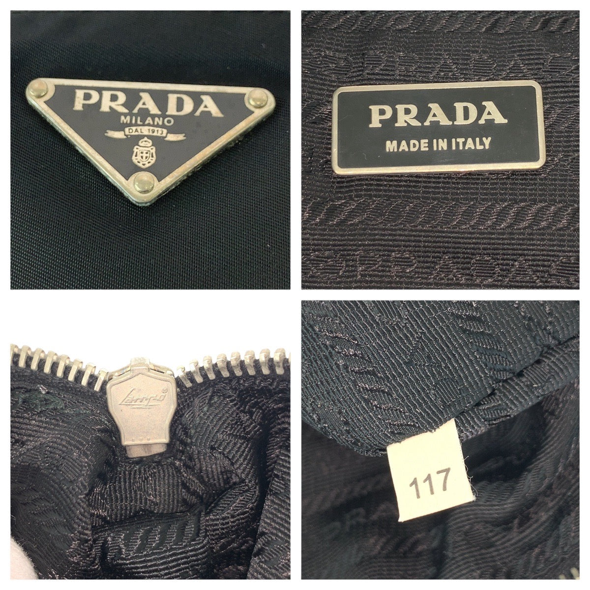 20544
PRADA プラダ テスート 三角ロゴプレート ブラック 黒 シルバー金具 ナイロン / レザー ショルダーバッグ ポシェット レディース ABP42