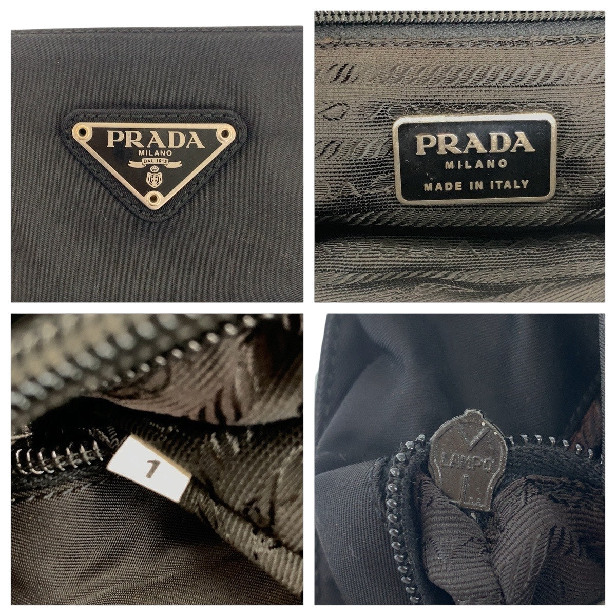 20545
PRADA プラダ テスート 三角ロゴプレート ブラック 黒 シルバー金具 ナイロン ショルダーバッグ レディース AB24