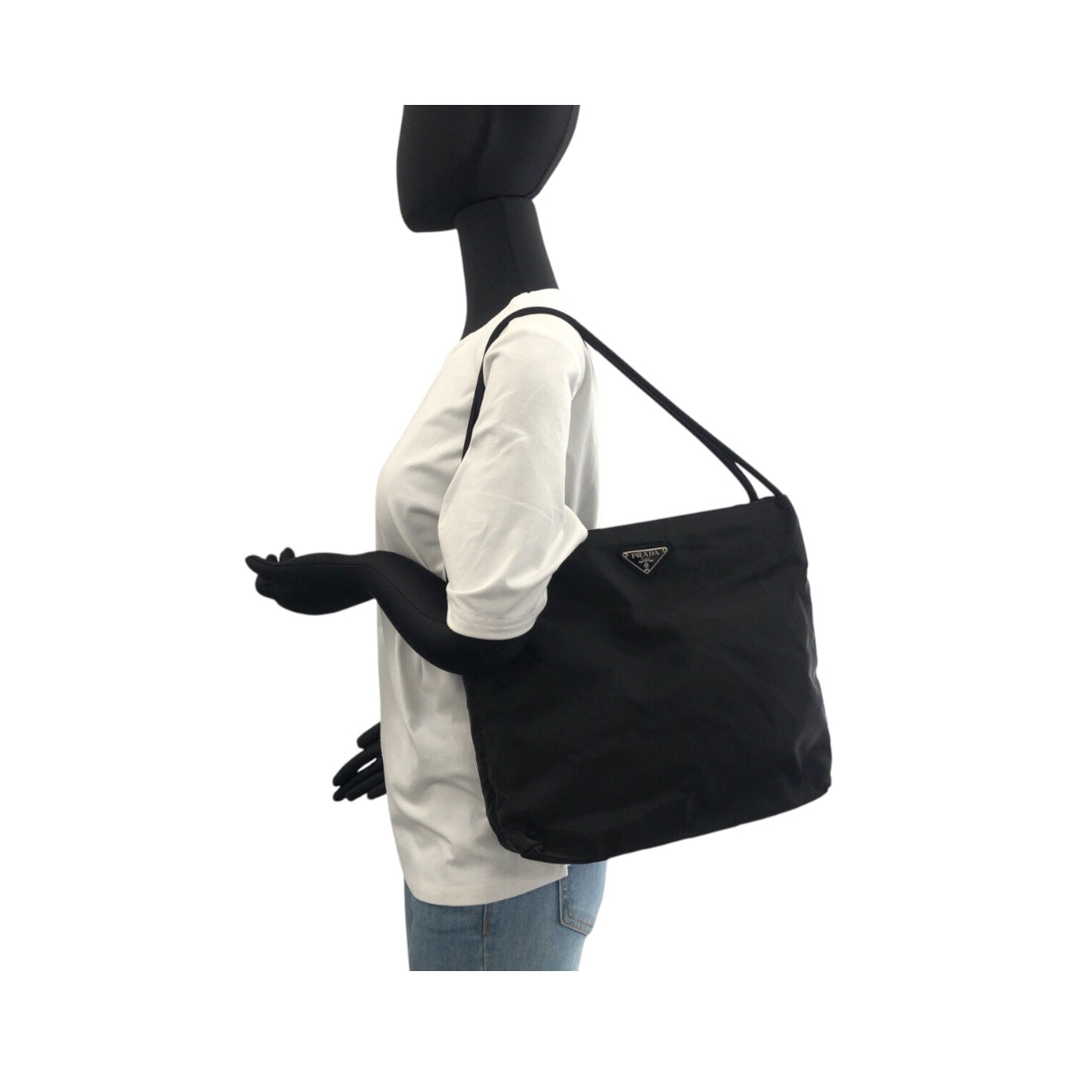 20545
PRADA プラダ テスート 三角ロゴプレート ブラック 黒 シルバー金具 ナイロン ショルダーバッグ レディース AB24