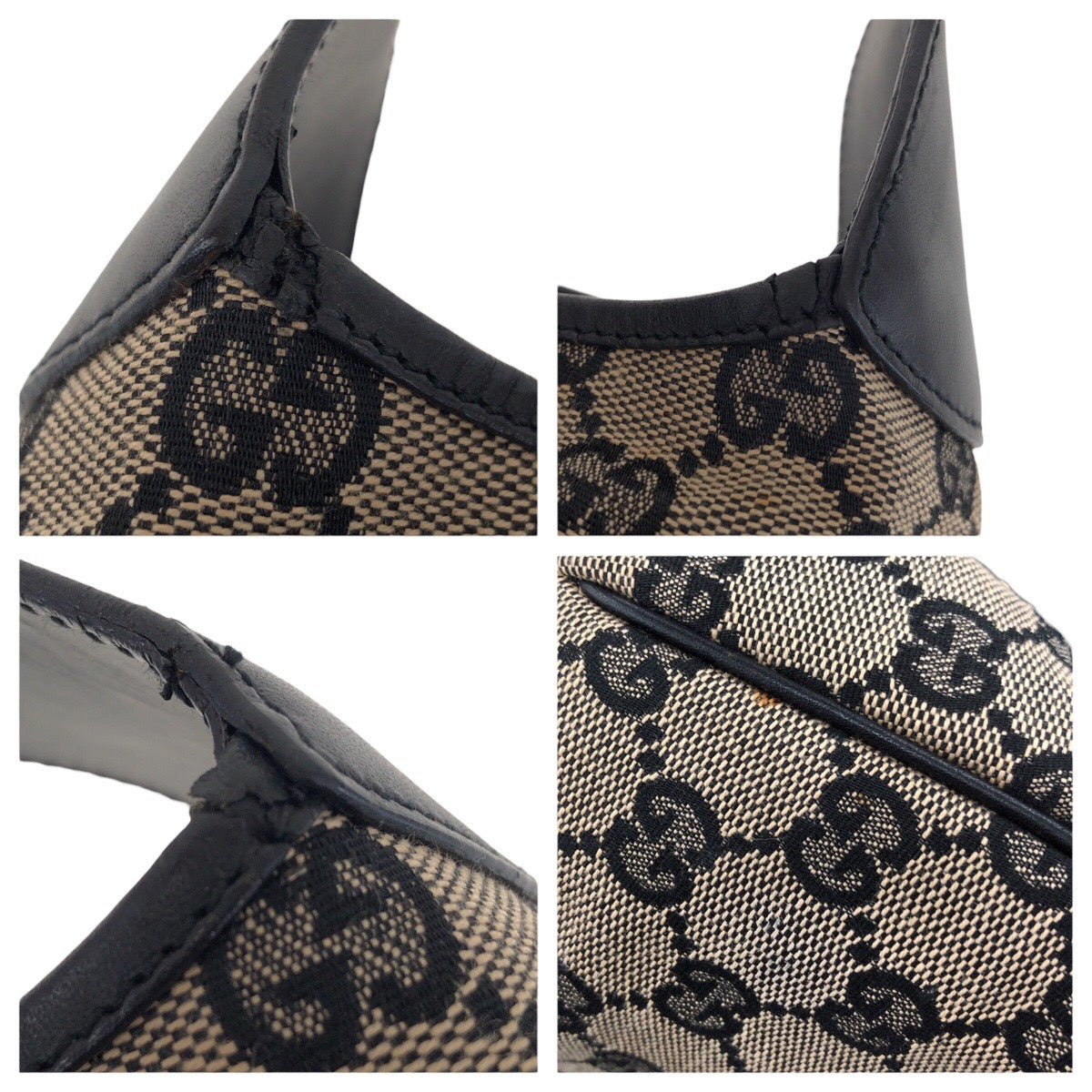 20547
GUCCI グッチ ジャッキー ブラック 黒 ゴールド金具 GGキャンバス / レザー 001 3306 ショルダーバッグ ハンドバッグ レディース AB42