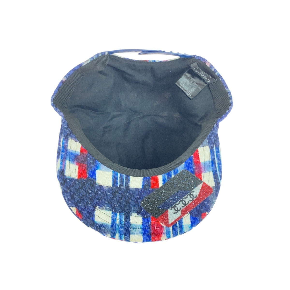 20551
CHANEL シャネル ココマーク マルチカラー ブルー ホワイト レッド ツイード キャップ レディース A48