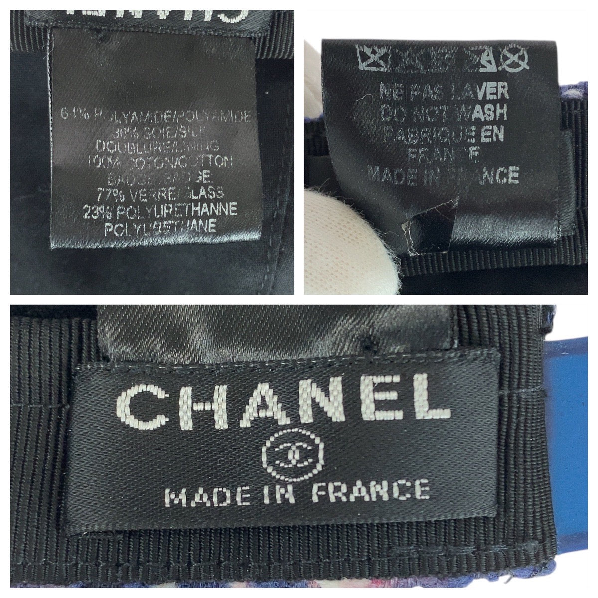 20551
CHANEL シャネル ココマーク マルチカラー ブルー ホワイト レッド ツイード キャップ レディース A48