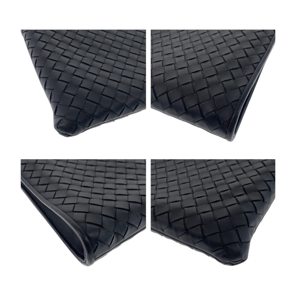 20556
BOTTEGAVENETA ボッテガヴェネタ イントレチャート ブラック 黒 ガンメタ金具 レザー クラッチバッグ セカンドバッグ メンズ A50