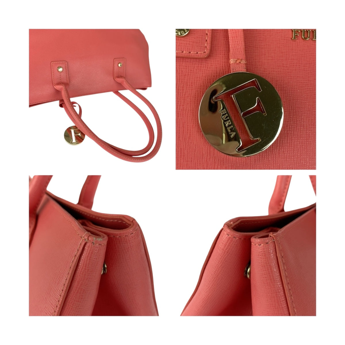 20474
Furla Linda Pink Gold Hardware PVC Tote Bag Shoulder Bag Ladies A14
