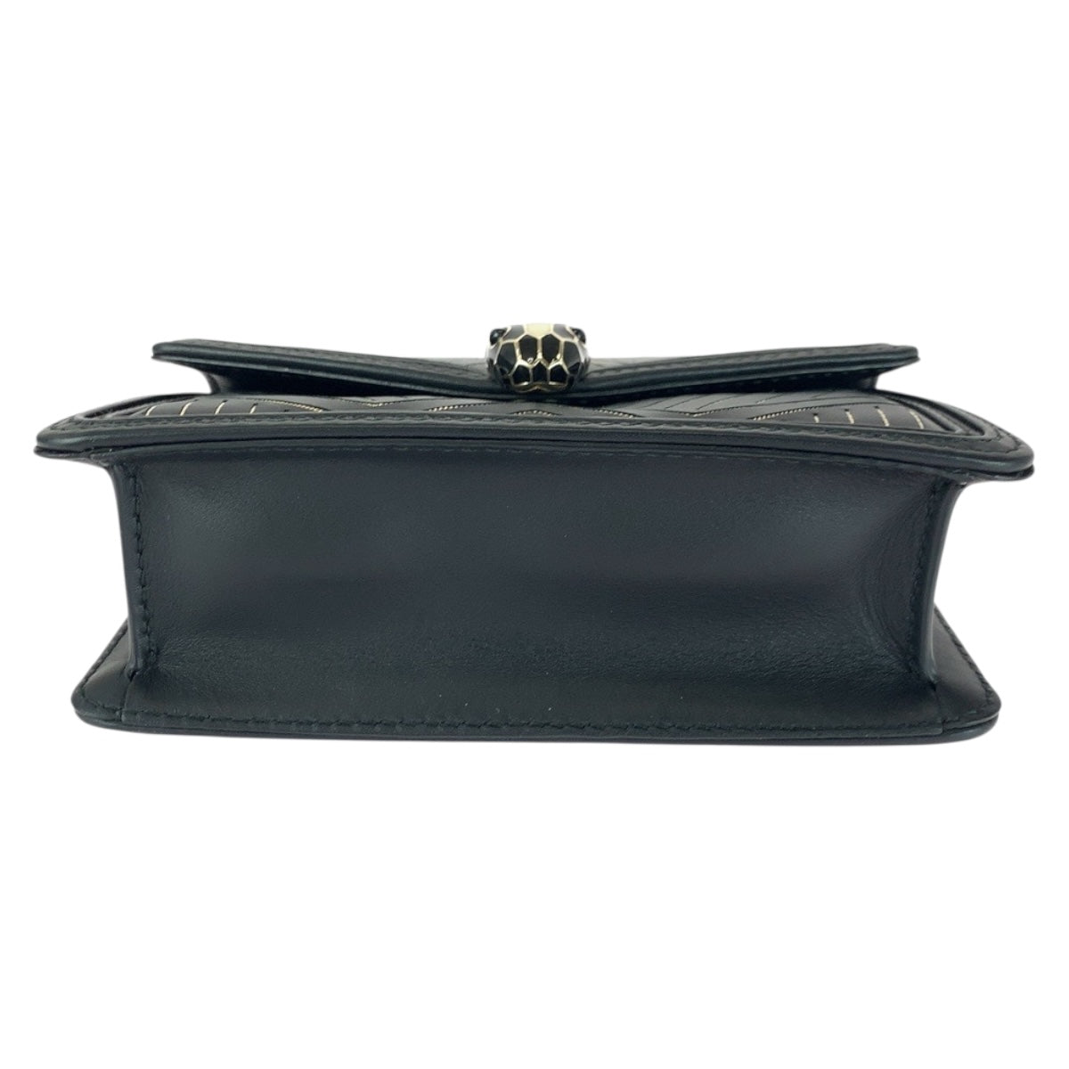 20426
BVLGARI Serpenti Diamond Blast Black White Gold Hardware Leather Chain Shoulder Bag Pochette Ladies A170