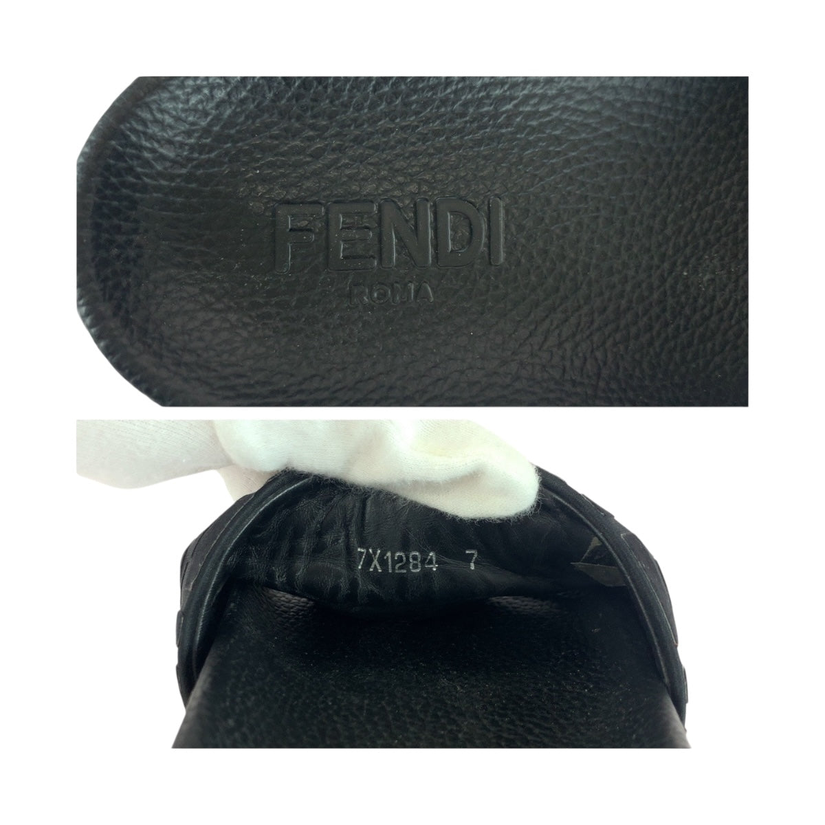 20558
FENDI フェンディ ズッカ サイズ7 ブラック ラバー 7X1284 サンダル メンズ AB24