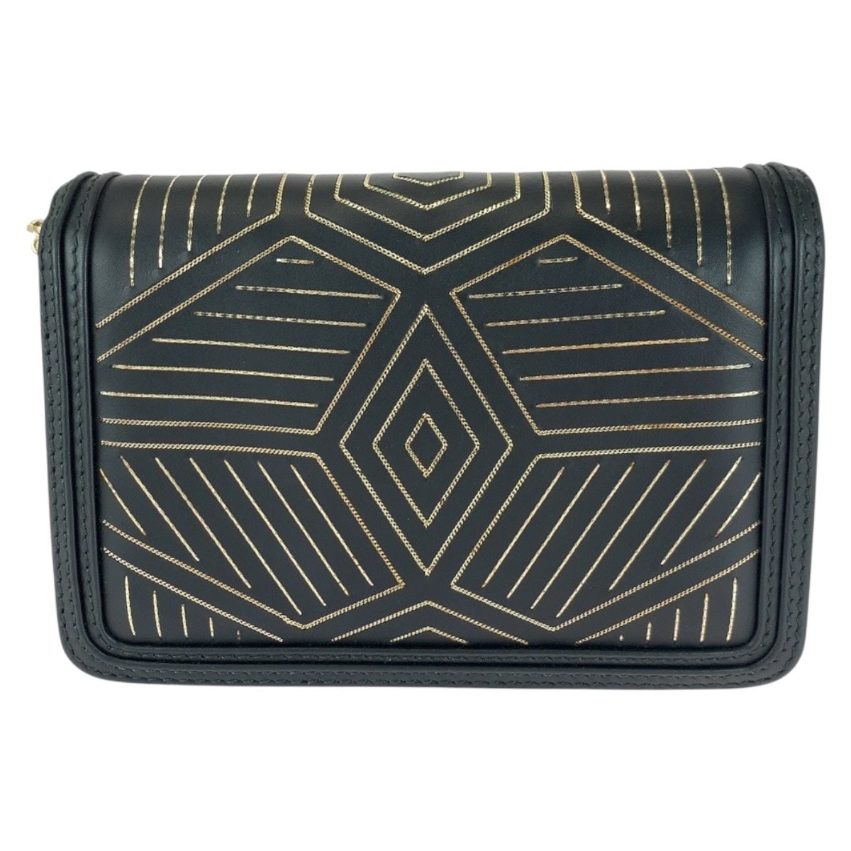 20426
BVLGARI Serpenti Diamond Blast Black White Gold Hardware Leather Chain Shoulder Bag Pochette Ladies A170