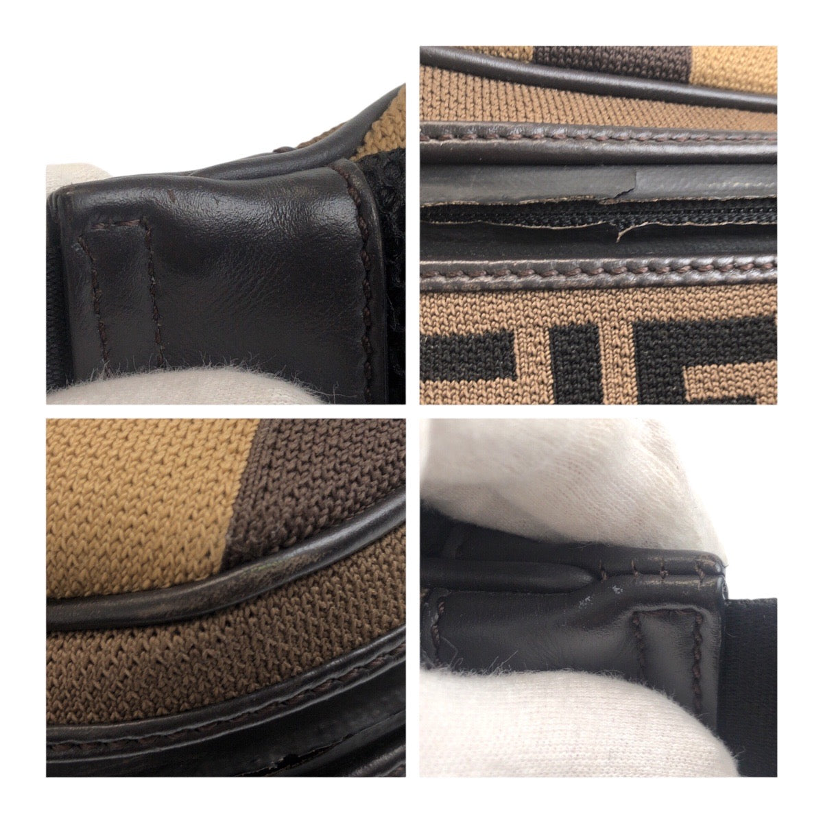 20559
FENDI フェンディ ズッカ柄 ブラウン ゴールド金具 キャンバス 7VA434 A4BI 189 8465 ボディバッグ バムバッグ メンズ AB49