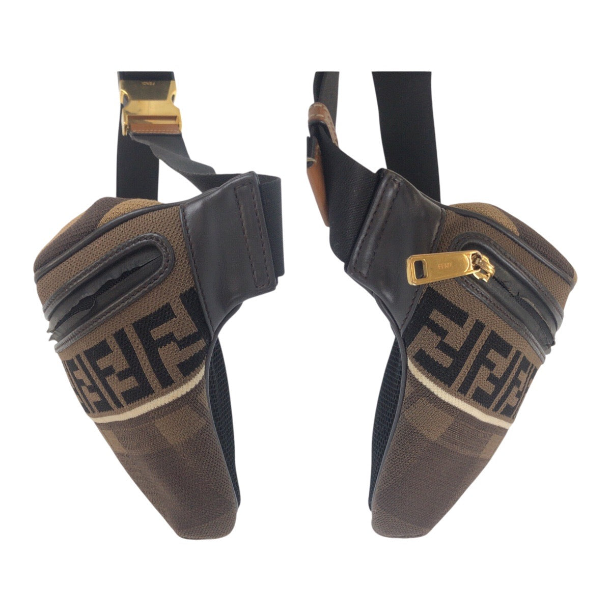 20559
FENDI フェンディ ズッカ柄 ブラウン ゴールド金具 キャンバス 7VA434 A4BI 189 8465 ボディバッグ バムバッグ メンズ AB49