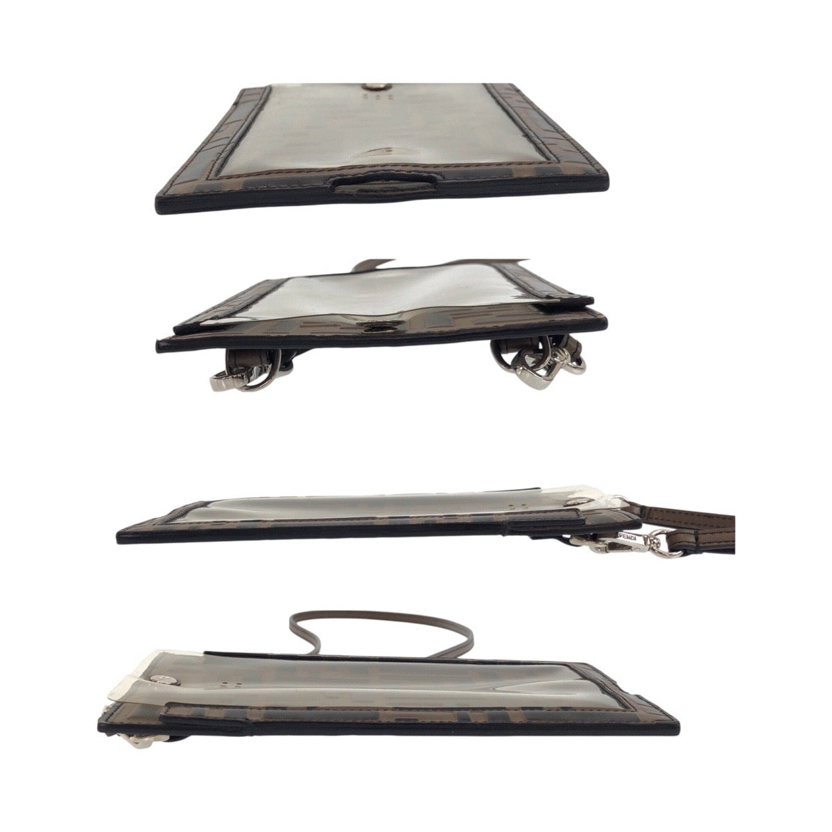 20560
FENDI フェンディ ズッカ柄 ブラウン シルバー金具 レザー 7AR737 A5TL スマホホルダー フォンケース スマホケース レディース A35