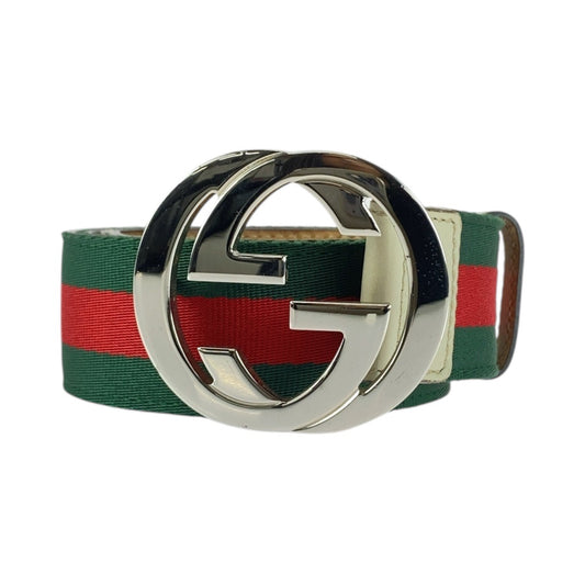 20563
GUCCI グッチ シェリーライン インターロッキング 95cm/38インチ マルチカラー シルバー金具 キャンバス / レザー 114984 ベルト メンズ ABP24