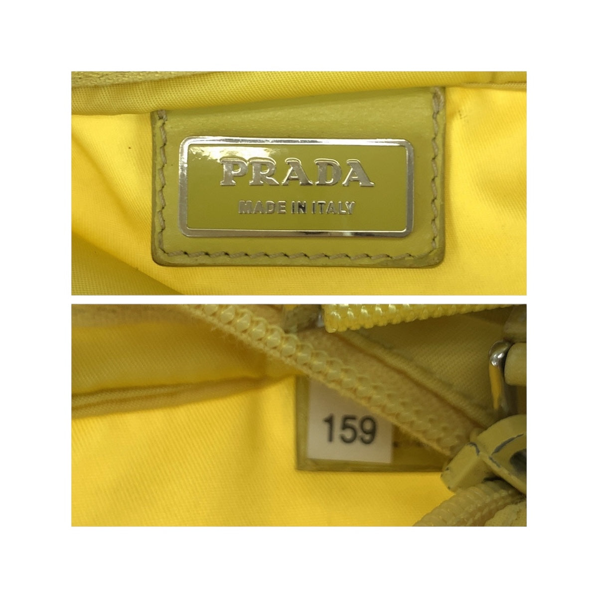 20564
PRADA プラダ テスート 三角ロゴプレート イエロー シルバー金具 ナイロン ショルダーバッグ サコッシュ レディース ABP35