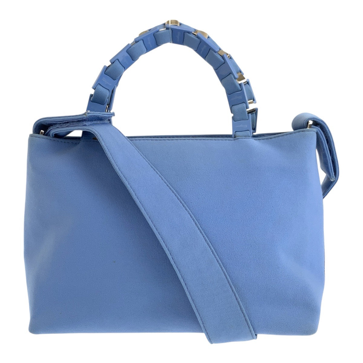 20567
Salvatore Ferragamo Vara Chain Blue Silver Hardware Canvas AU-21-0187 Handbag Shoulder Bag Women's AB9