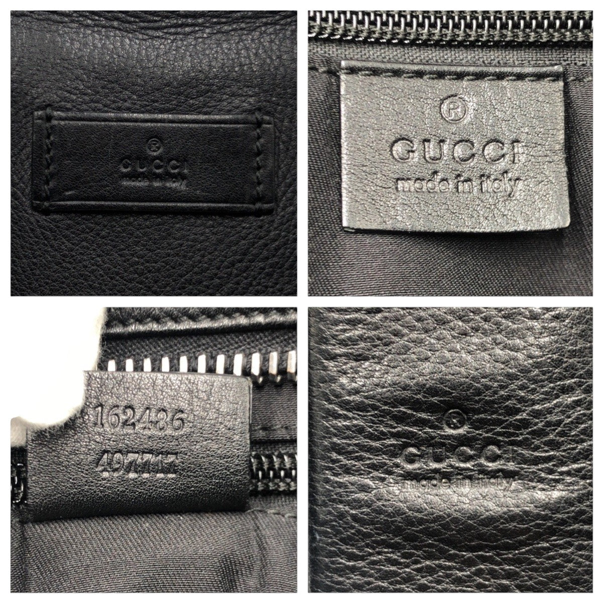 20571
GUCCI グッチ ブラック 黒 レザー 162486 トートバッグ ショルダーバッグ 2WAY 男女兼用 メンズ ABP44