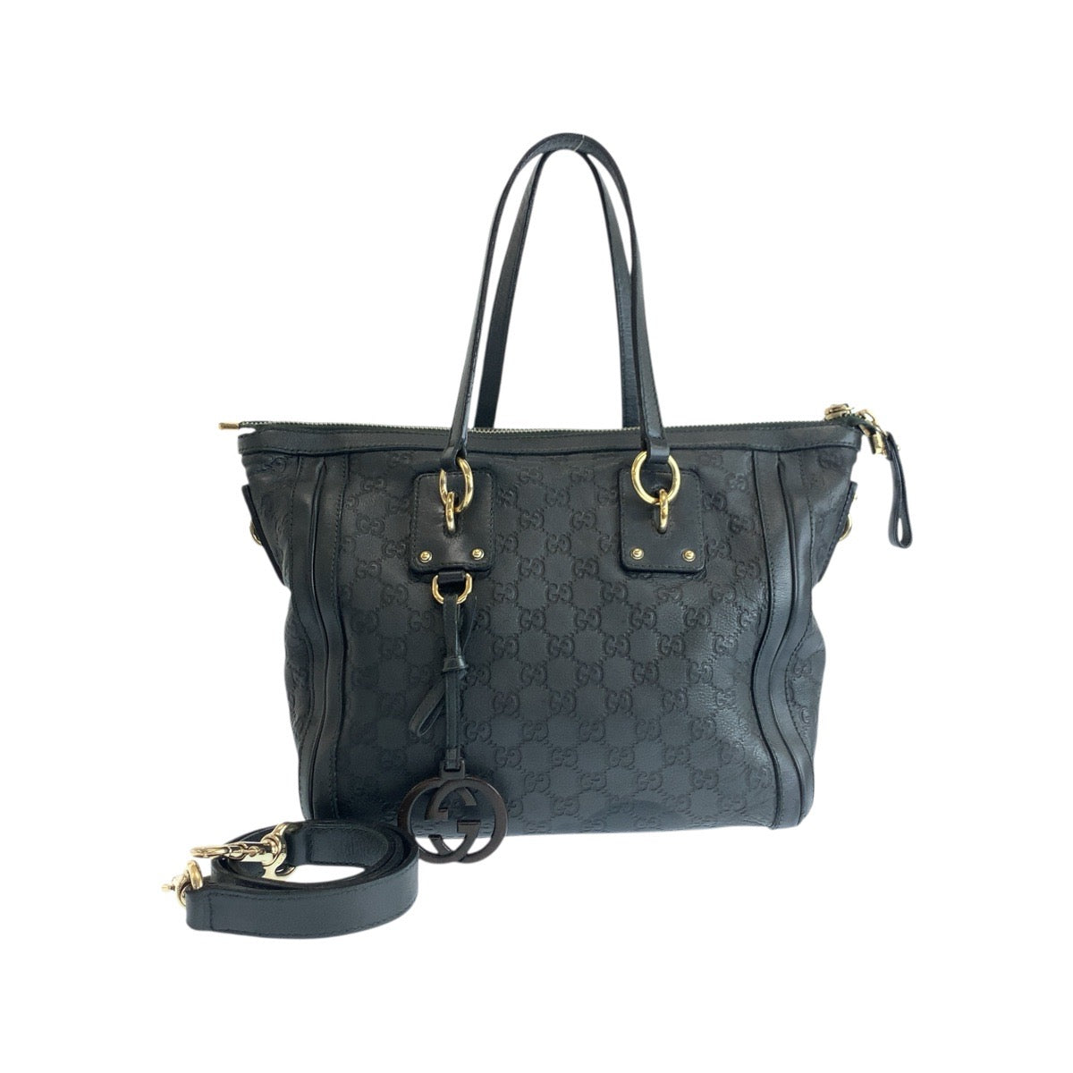 20572
GUCCI グッチ グッチシマ ダークグリーン系 グレー系 ゴールド金具 レザー 247281 トートバッグ ショルダーバッグ 2way レディース ABP50