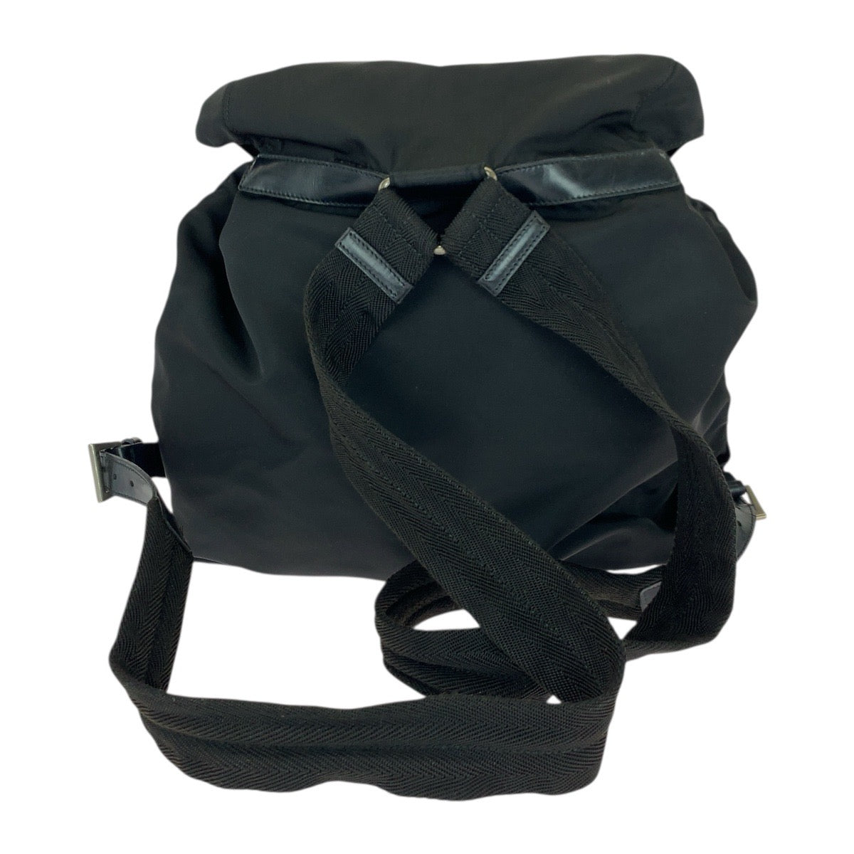 20573
PRADA プラダ テスート 三角ロゴプレート ブラック 黒 シルバー金具 ナイロン / レザー リュック・デイパック バックパック レディース AB36