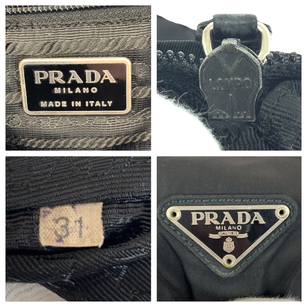 20573
PRADA プラダ テスート 三角ロゴプレート ブラック 黒 シルバー金具 ナイロン / レザー リュック・デイパック バックパック レディース AB36