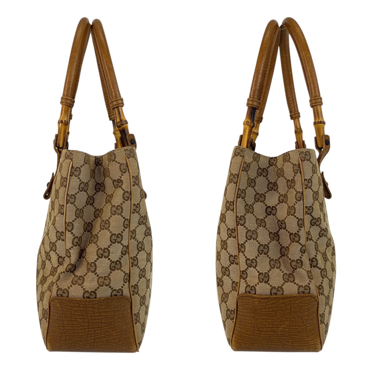20575
GUCCI グッチ バンブー ベージュ ブラウン GGキャンバス / レザー 112526 トートバッグ ショルダーバッグ レディース ABP35