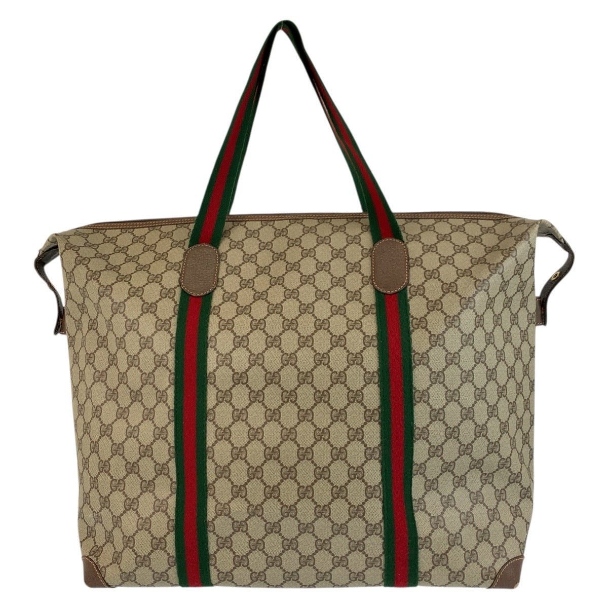 20576
GUCCI Vintage Sherry Line Beige Gold Hardware GG Supreme Canvas / Leather 012 39 6211 Tote Bag Boston Bag Ladies ABP56