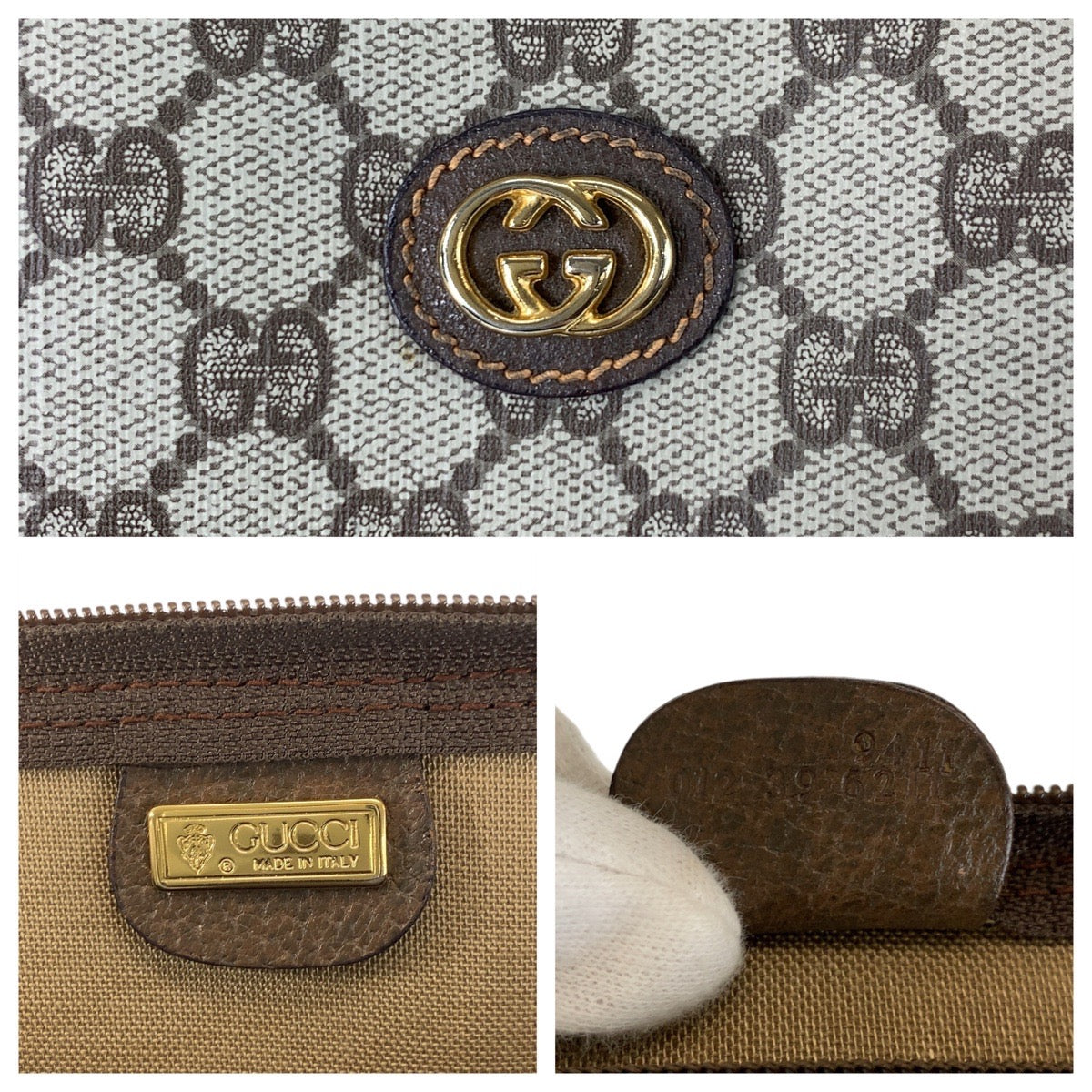 20576
GUCCI Vintage Sherry Line Beige Gold Hardware GG Supreme Canvas / Leather 012 39 6211 Tote Bag Boston Bag Ladies ABP56