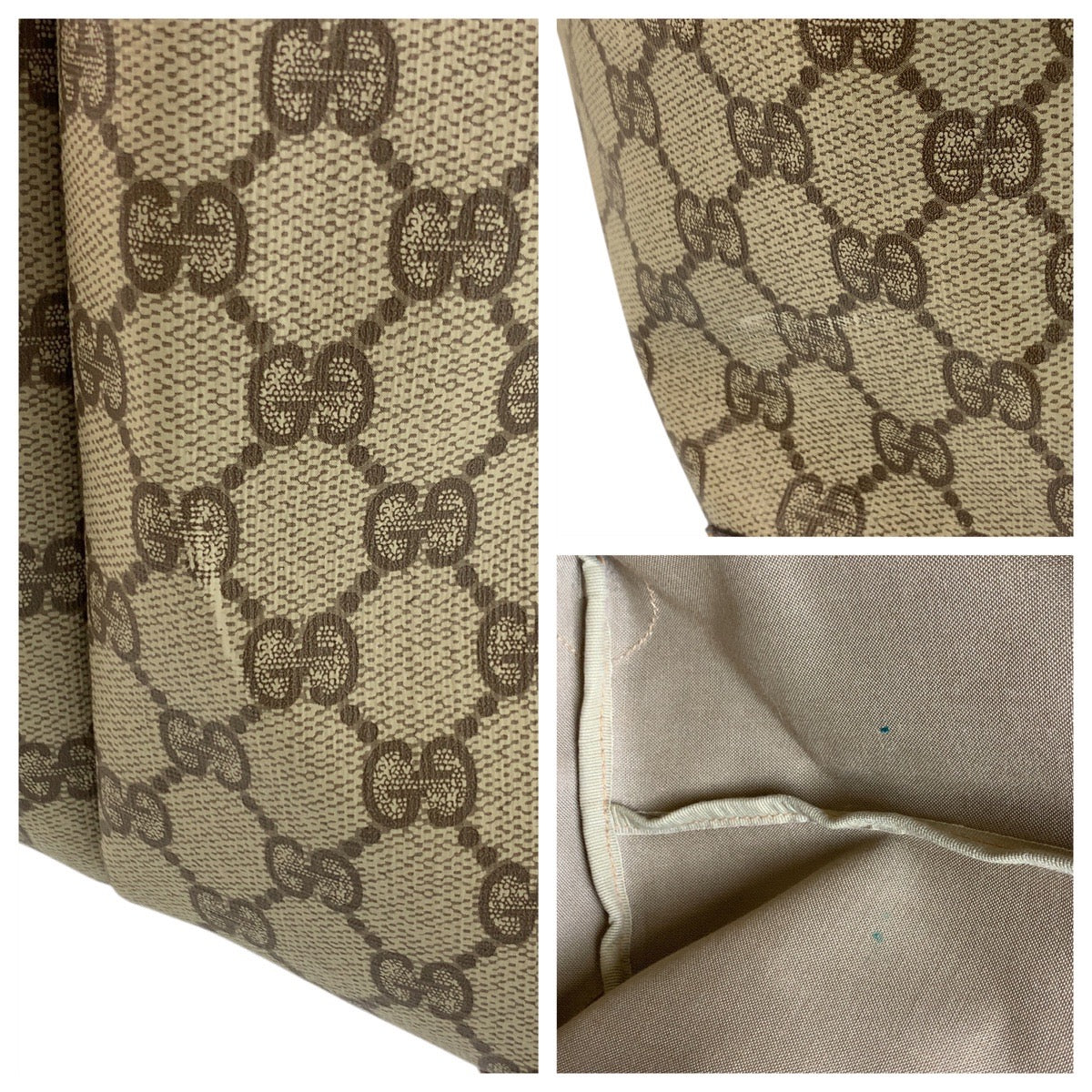 20576
GUCCI Vintage Sherry Line Beige Gold Hardware GG Supreme Canvas / Leather 012 39 6211 Tote Bag Boston Bag Ladies ABP56